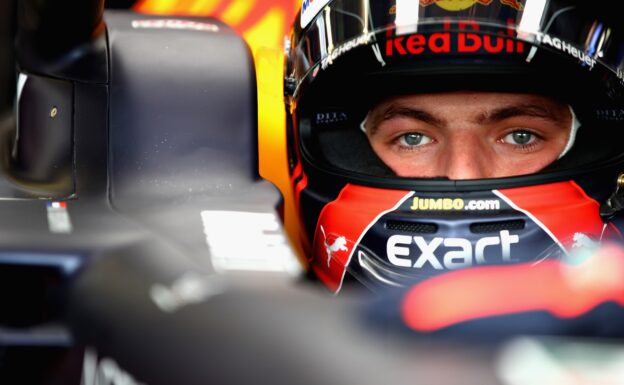 Max Verstappen of Netherlands and Red Bull Racing prepares to drive in the garage during practice for the Monaco Formula One Grand Prix 2018.