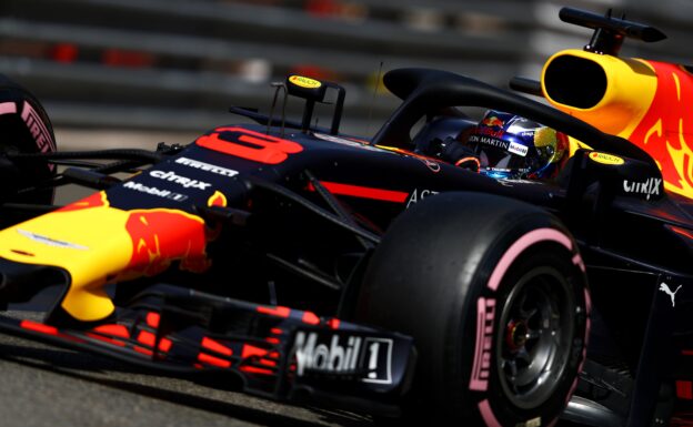 Daniel Ricciardo of Red Bull Racing RB14 TAG Heuer on track during qualifying for the Monaco Formula One Grand Prix at Circuit de Monaco on May 26, 2018 in Monte-Carlo, Monaco.