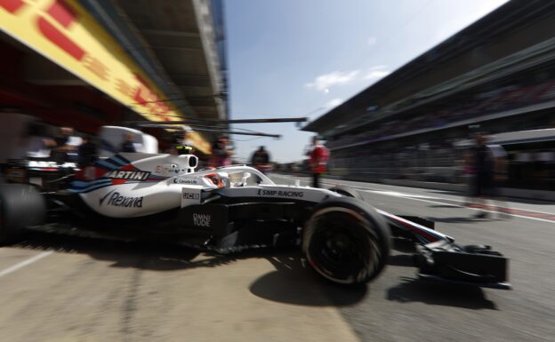 Circuit de Barcelona-Catalunya, Spain. Friday, 11 May 2018. Robert Kubica, Williams FW41 Mercedes, leaves the garage. Copyright: Glenn Dunbar/Williams F1 _X4I2745