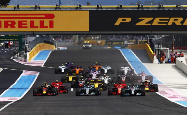 Cars on track French GP F1/2018