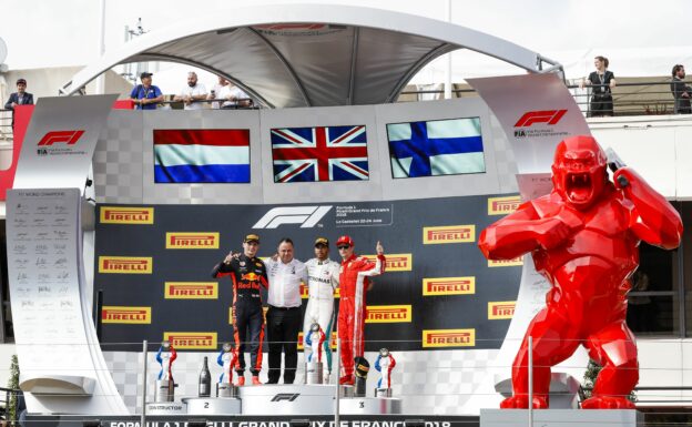 Podium France 2018: 1. Hamilton, 2. Verstappen, 3. Raikkonen