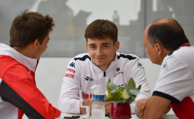 Charles Leclerc (MON) Alfa Romeo Sauber F1 Team and Frederic Vasseur (FRA) Alfa Romeo Sauber F1 Team, Team Principal at Formula One World Championship, Rd9, Austrian Grand Prix, Preparations, Spielberg, Austria, Thursday 28 June 2018.