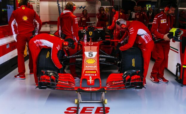 Vettel demolishes Ferrari front wing in Milan