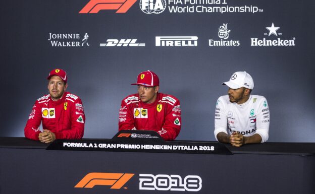 Sebastian Vettel, Kimi Raikkonen & Lewis Hamilton Italian GP F1/2018