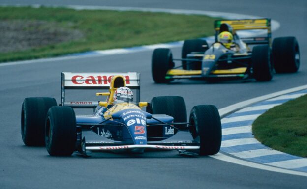 Nigel Mansell driving the Williams FW15 (1992)