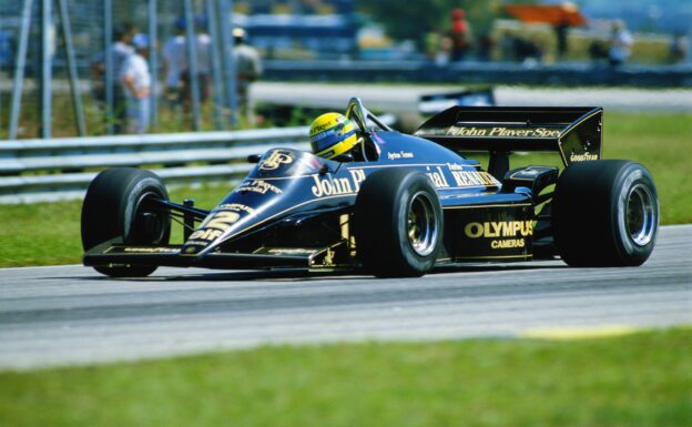 RIO DE JANEIRO - APRIL 7: Lotus driver Ayrton Senna of Brazil in action during the F1 Brazilian Grand Prix held on April 7, 1985 at the Jacarepagua circuit in Rio de Janeiro, Brazil. (Photo by Michael King/Getty Images)