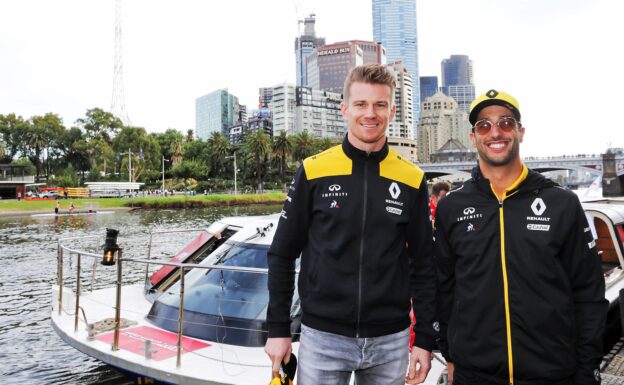 Nico Hulkenberg & Daniel Ricciardo Renault F1 Team at the F1 Season Launch in Federation Square. Australian Grand Prix 2019.