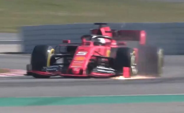 Vettel ferrari crash 2019 testing