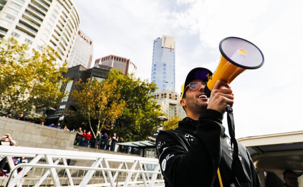 Daniel Ricciardo, Renault on the way to the Federation Square event during the Australian GP at Melbourne Grand Prix Circuit on March 13, 2019 in Melbourne Grand Prix Circuit, Australia.