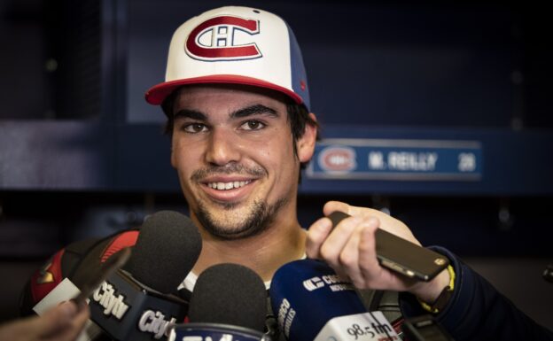 Lance Stroll meets the Montreal Canadiens ice hockey team at the Bell Stadium Canada 2019