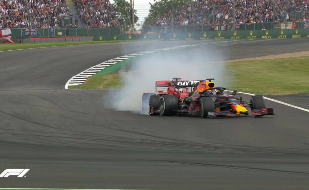 Vettel crashes into Verstappen during the 2019 British F1 GP