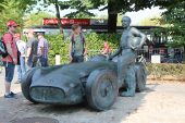 Statue of Juan Manuel Fangio that stands at the infield of the Monza circuit