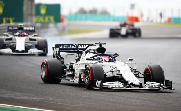 Daniil Kvyat driving the AlphaTauri AT01 at the Hungaroring (2020)