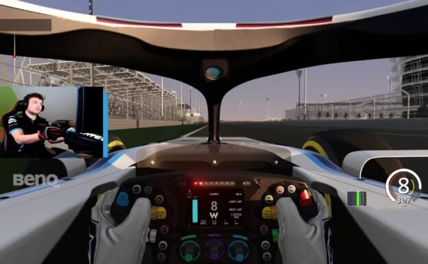 Williams Esports hot lap of the Bahrain Outer circuit