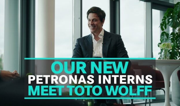 Toto Wolff meets his new interns at the factory