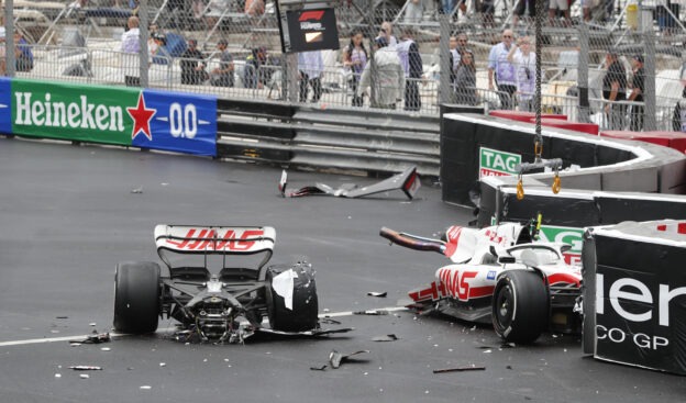 Schumacher crashes Haas for third time this season