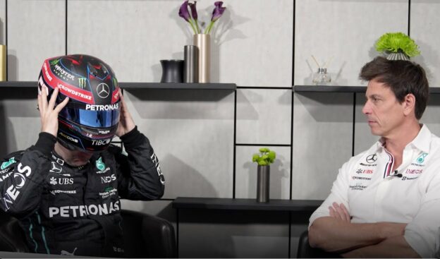 Mercedes Toto Wolff and "George Russell" debrief