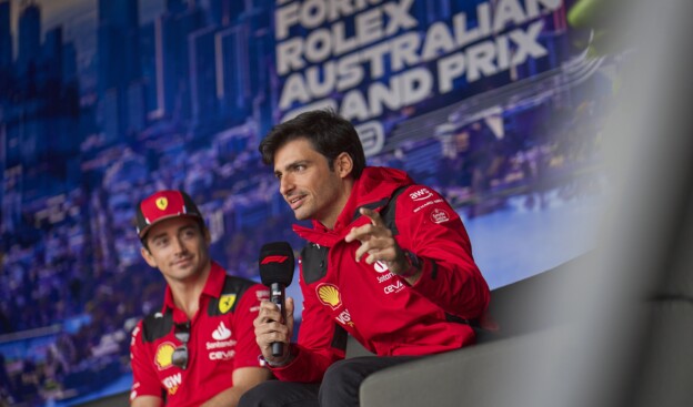 Leclerc's sarcastic remark causes heated exchange with Sainz in media 'pen'