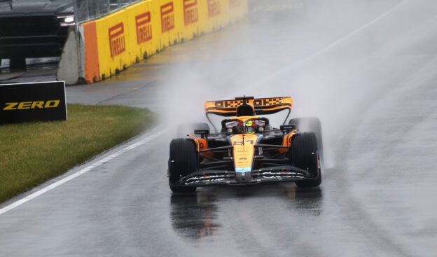 Max Verstappen topped the timesheets in dominant style at a wet final practice session in Montreal, as the Red Bull driver set the pace ahead of Charles Leclerc and Fernando Alonso in preparation for qualifying later today. Following a mostly dry day of running on Friday, the drivers were greeted with a wet track as heavy rain continued to fall in the area. This meant the teams opted to fit their cars with extreme wet tyres in the early stages of the session. PRACTICE DEBRIEF: What we learned from the disrupted Friday running in Canada However, after 10 minutes of running, the drivers began to make the switch to the intermediates, as the teams investigated the crossover point for the tyres in conditions they are likely to face in qualifying later on. As the times began to pour in on the intermediates, it was Verstappen and the Ferraris who swapped fastest laps, with the Dutch driver eventually going quickest by over two and half tenths to Carlos Sainz, with a time of 1m 24.480s. FORMULA 1 PIRELLI GRAND PRIX DU CANADA 2023 Practice 3 results POSITION TIME 1 Max VERSTAPPEN Red Bull Racing 1:23.106 2 Charles LECLERC Ferrari +0.291s 3 Fernando ALONSO Aston Martin +1.377s 4 Kevin MAGNUSSEN Haas F1 Team +1.609s 5 Carlos SAINZ Ferrari +1.659s VIEW FULL RESULTS But it was soon to be bad news for Sainz, who spun into the barrier at Turn 1, heavily damaging both the front and rear of the SF23 and bringing out the red flags. In doing so he left his mechanics with a hefty repair job ahead of qualifying. Once the session resumed Verstappen continued to set the timesheets alight setting the fastest time of 1m 23.106s on the inters, to lead Leclerc, in second, by 0.291s. TIMELINE: The 50-year history of the Safety Car's evolution in Formula 1 Alonso was third quickest although the Aston Martin driver was over a second off the pace of Verstappen, but he was ahead of the impressive Haas of Kevin Magnussen in fourth, while Sainz’s time was still good enough to see him round out the top five. Pierre Gasly was sixth fastest for Alpine, ahead of the home favourite Lance Stroll and the AlphaTauri of Yuki Tsunoda – who escaped colliding with barriers on two occasions after spinning on track during the session. Valtteri Bottas, in ninth, also displayed incredible multitasking as he was seen holding on to his damaged wing mirror while driving in the rain. MONTREAL, QUEBEC - JUNE 17: Lewis Hamilton of Great Britain driving the (44) Mercedes AMG Petronas Hamilton and Mercedes struggled to get temperatures into their tyres in the wet After finishing first and second in FP2 on Friday, Lewis Hamilton and his Mercedes team mate George Russell finished in 10th and 15th, respectively, with both drivers struggling to get temperatures into their tyres. After recovering from his engine failure on his Haas on Friday, Nico Hulkenberg was 11th fastest, ahead of the McLaren pair of Oscar Piastri and Lando Norris in 12th and 13th, with the Williams of Alex Albon in 14th. TECH TALK: Analysing the upgrades brought by Aston Martin to Montreal as they look to 'smash' Mercedes The previously mentioned Russell came next, ahead of Nyck de Vries in 16th for AlphaTauri, while Sergio Perez was down in a lowly 17th for Red Bull. Zhou Guanyu was 18th for Alfa Romeo, ahead of the of Esteban Ocon – who continued his recovery from a water pressure issue on his Alpine in FP2 – to finish 19th, with Logan Sargeant down at the bottom of the field. Join us again at 1600 local time for what is sure to be an exciting qualifying session at the Circuit Gilles Villeneuve.