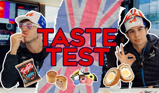 BLIMEY! Gasly and Ocon try British food