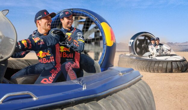 F1 Drivers Race Hovercraft In The Desert 🇺🇸